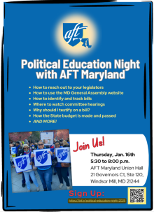 Political Educ Night w/AFT MD