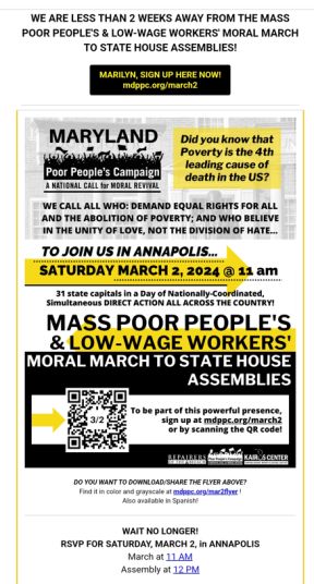 Mass Poor People's & Low-Wage Workers' Moral March to State House Assemblies